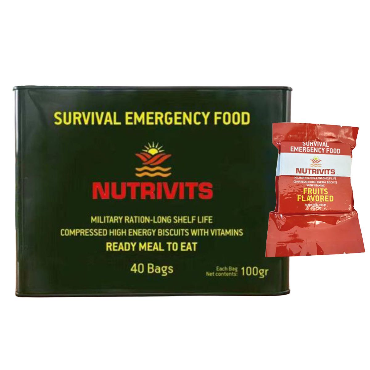 15 Biscuits Lyophilisés Ration D'Urgence - Durée Conservation 25 Ans, 471 Kcal Par Sachet